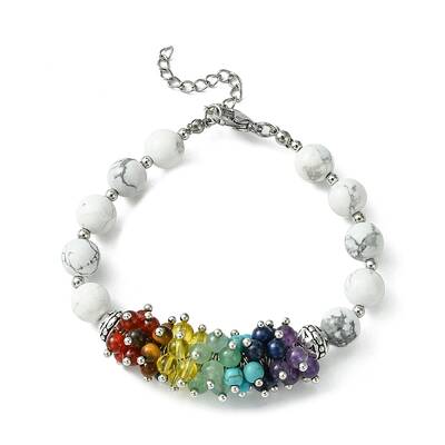 Natural Howlite Beaded Bracelet