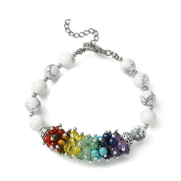Natural Howlite Beaded Bracelet