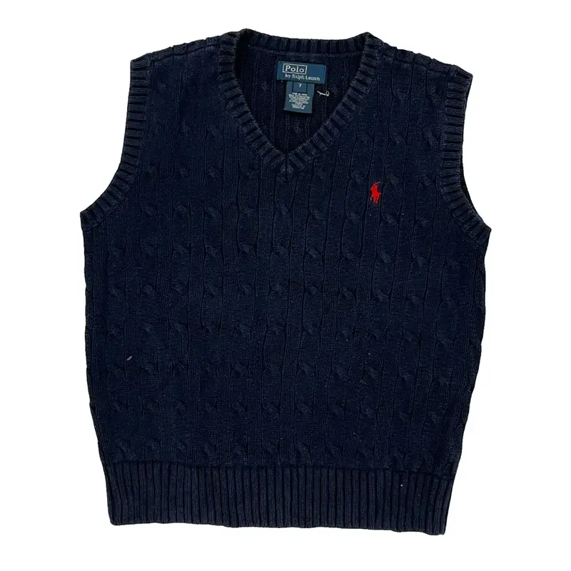 Age 6 Ralph Lauren Sweater Vest - XS Navy Cotton