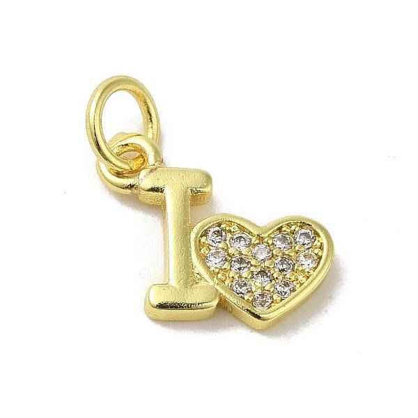 Real 18K Gold Plated Brass Pave Cubic Zirconia Pendants
