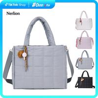 Puffer/Canvas Tote Bag For Women With Zipper, Personalized Gifts Quilted Puffy Bag Lightweight Crossbody Hobo Padded Handbag ...