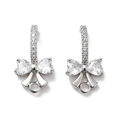 Brass with Cubic Zirconia Stud Earrings Finding