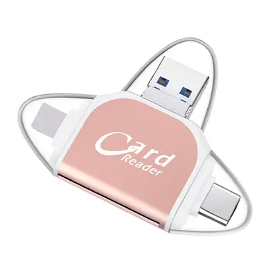 SEALIGHT Multi-Port Memory Card Reader，4 in 1 SD/TF/USB OTG Adapter for iPhone 15/14/13/12/11 Pro/Pro Max, Android, iPad, L...