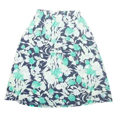 NIKKI Womens A-Line Skirt Green Midi Floral UK 8