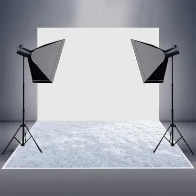 Winter Pure White Soft Snowfield Rubber Floor Mat - Aperturee