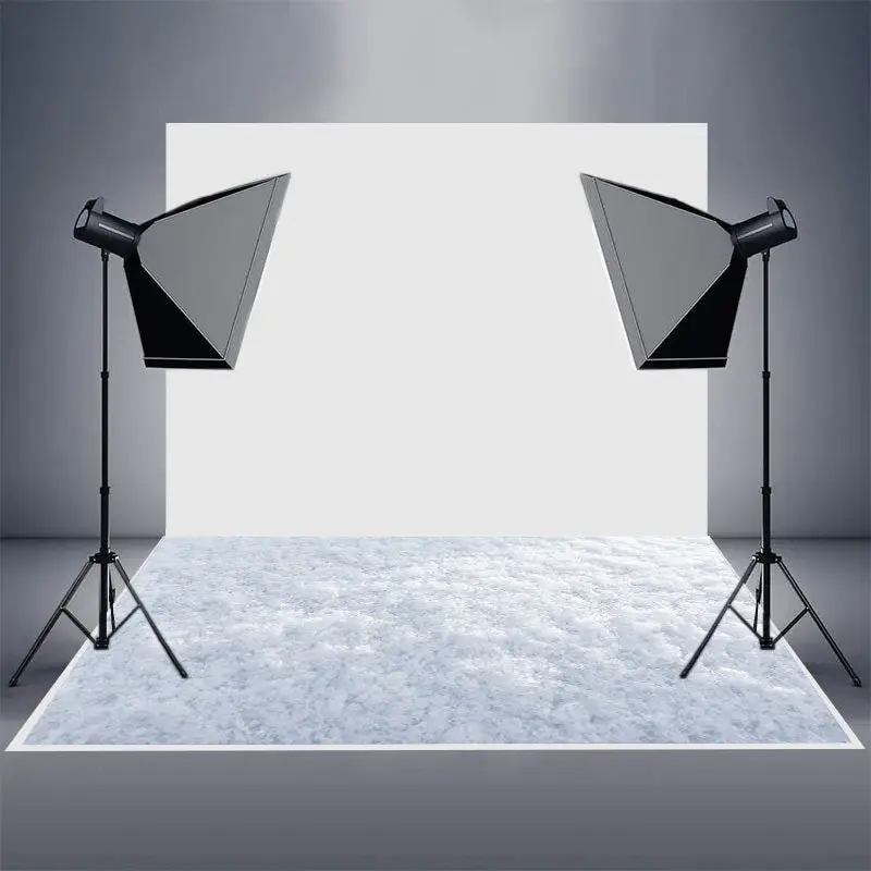 Winter Pure White Soft Snowfield Rubber Floor Mat - Aperturee