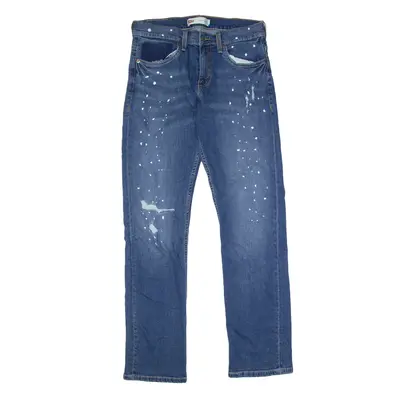 LEVI'S 511 Jeans Distressed Custom Painted Polka Dot Blue Denim Slim Straight Girls W30 L30