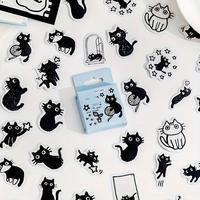 Cute Cartoon Cat Pattern Sticker, 45pcs/Box Self Adhesive Decor Paper, DIY Decorative Sticker for Gift Greeting Card Water Bo...