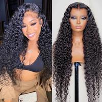 Bling Hair 13x6 13x4 Hd Transparent Lace Frontal Wig Water Wave 180 Density Curly Brazilian Human Hair Pre plucked Deep Wave ...