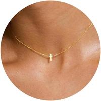 Tewiky Dainty Cross Necklace For Women Simple Cross Choker Necklaces Small Cross Pendant Tiny Cute Necklaces For Teen Girls H...