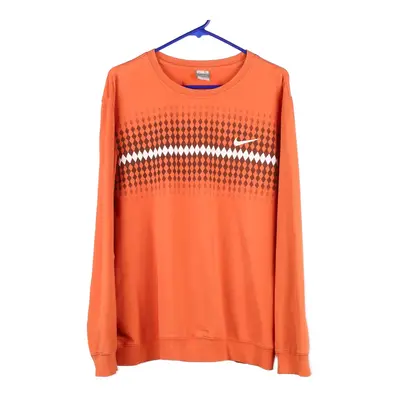 Nike Sweatshirt - XL Orange Cotton Blend