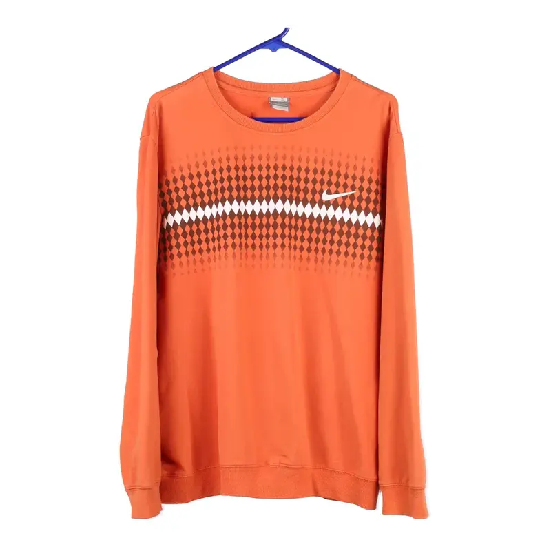 Nike Sweatshirt - XL Orange Cotton Blend
