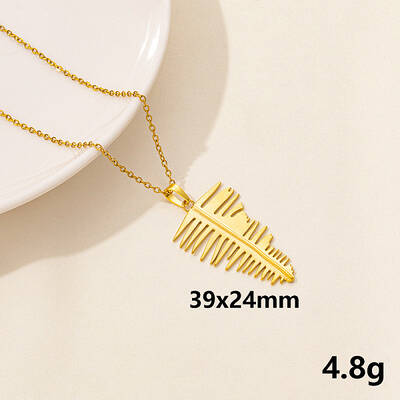 Stainless Steel Leaf Pendant Necklaces
