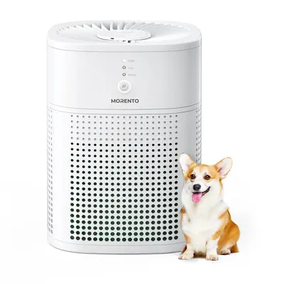 MORENTO 1800 Air Purifiers for Bedroom, HEPA Filter for Smoke, Pet Dander with Fragrance Sponge, Small Air Purifier with Slee...