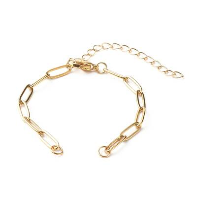 304 Stainless Steel Paperclip Chains Bracelet Making