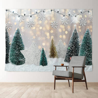 Aperturee Cartoon Snowflake Bokeh Merry Christmas Backdrop