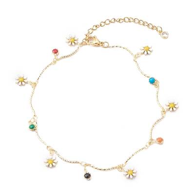 Brass Enamel Charm Anklets