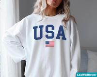 USA Flag Sweatshirt, 4th of July Sweatshirt, America Sweatshirt, Patriotic Shirt, Independence Day