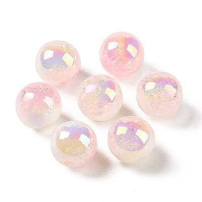 UV Plating Opaque Crackle Two-tone Acrylic Beads