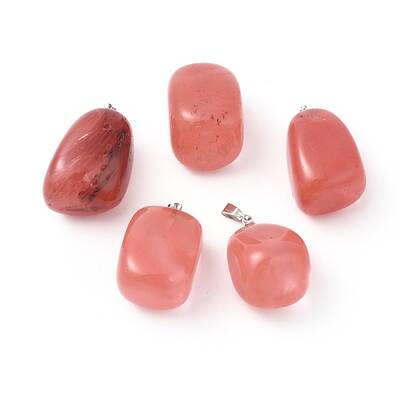 Cherry Quartz Glass Pendants