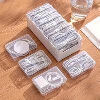 Cable Management Box, 1 Set Cable Organizer Including 7 Counts Flip Style Small Boxes & 1 Count Large Box, Desktop Wired Head...