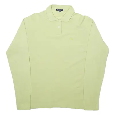 BURBERRY Womens Polo Shirt Green Long Sleeve M