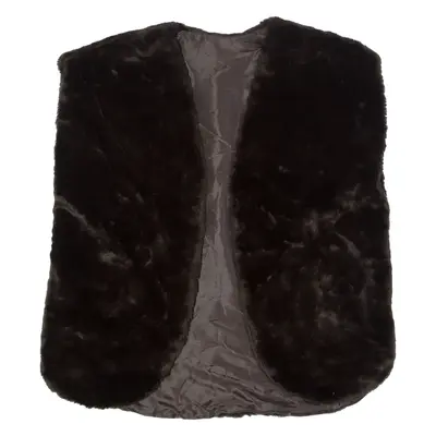 Faux Fur Womens Waistcoat Brown 90s ONE SIZE