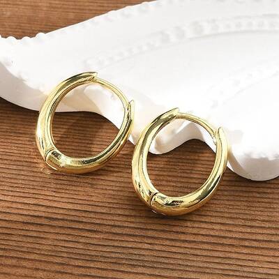 Brass Huggie Hoop Earrings