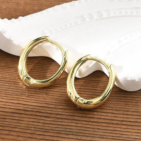 Brass Huggie Hoop Earrings