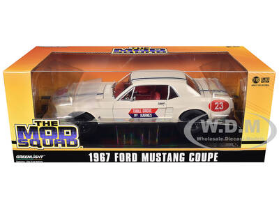 1967 Ford Mustang Coupe #23 Thrill Circus By Karnes White 1/18 Diecast Model Car by Greenlight