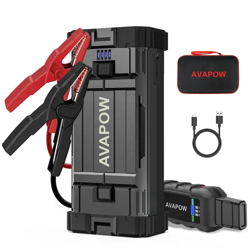 AVAPOW 3000A Peak Portable Jump Starter for Car, Dual USB Quick Charge 3.0 (Up to 8.0L Gas/6.5L Diesel), 12V Jump Box, Compac...