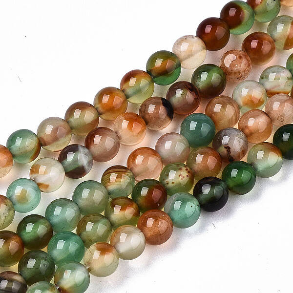 Natural Peacock Agate Beads Strands