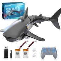 Remote Control Shark Toys 1:18 High Simulation Scale Fish with Light for Lake Bathroom Pool 2.4g Electric RC Boat Birthday Co...