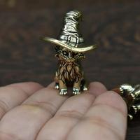 Vintage Brass Witch Cat Statue, Solid Miniature Cat Sculpture, Collectible Figurines, Decorative Animal Figurine, Antique Orn...