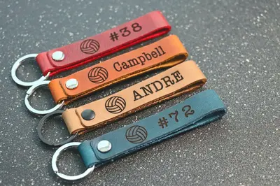 SLIM Volleyball Keychain, Volleyball Team Gifts, Volleyball Senior Night Gifts, Personalized Volleyball Gifts, Key Ring, End ...