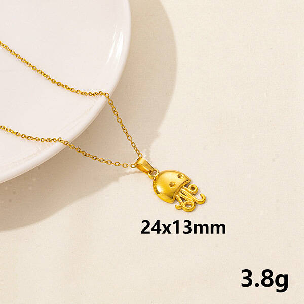 304 Stainless Steel Octopus Pendant Necklaces