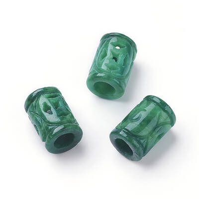 Natural Myanmar Jade/Burmese Jade Carved European Beads