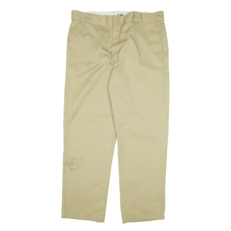 DICKIES 874 Workwear Trousers Beige Regular Straight Mens W40 L32