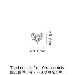 18K White Gold Diamond Heart Single Earring