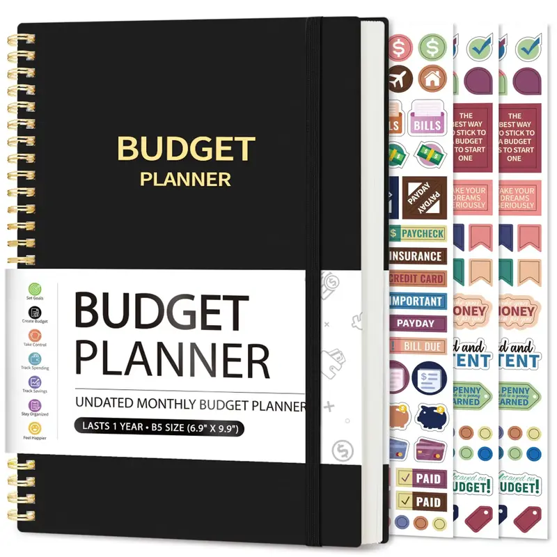 Budget Planner - Monthly Budget Book with Expense Tracker Notebook, Undated Bill Organizer & Finance Planner to Take Control ...