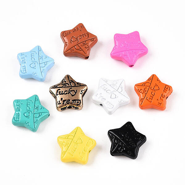 Spray Painted Alloy Beads