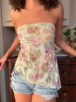 Women's Floral Print Tube Top, Bohemian Fashion Casual Sleeveless Strapless Top for Daily Outdoor Wear, Women Top Clothes for...