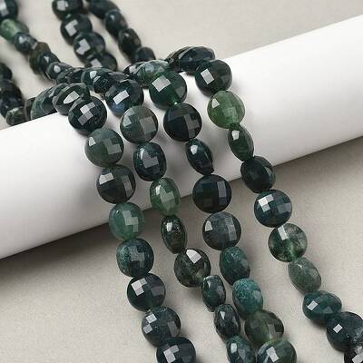 Natural Moss Agate Beads Strands