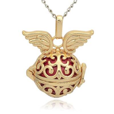 Golden Tone Brass Hollow Round Cage Pendants