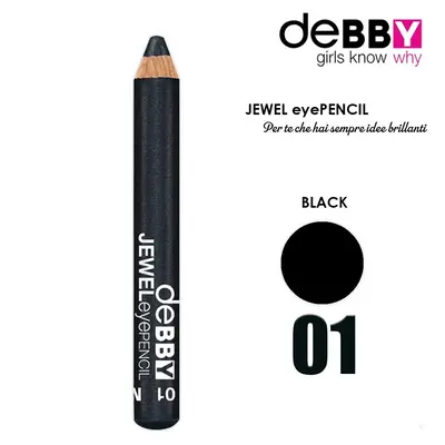 Debby Jewel Eye Pencil 01 Black Metal