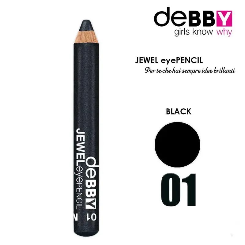 Debby Jewel Eye Pencil 01 Black Metal