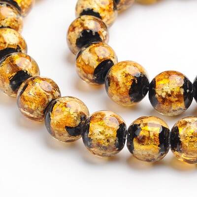 Glow in the Dark Luminous Style Handmade Silver Foil Glass Round Beads