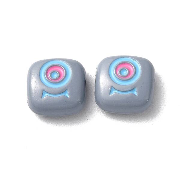 Spray Painted Alloy Enamel Beads