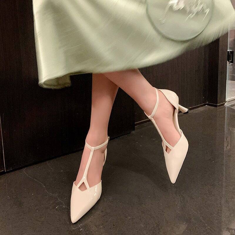 CHIKO Emmie Pointy Toe Stiletto T-Strap Shoes