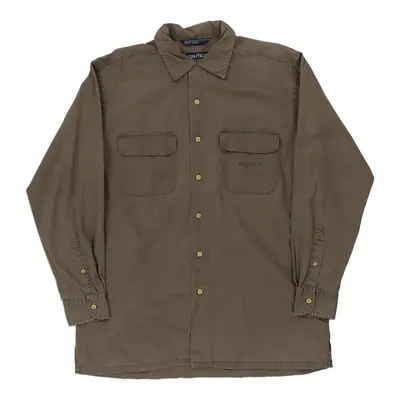 Nautica Shirt - Medium Khaki Cotton